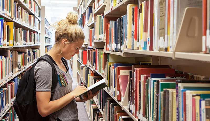 Studying in Library